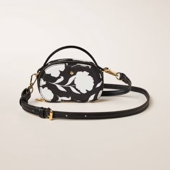 Polybagged Kate Spade x Target Classic Rose Mini Crossbody Bag, Black/White, NWT - Picture 1 of 7